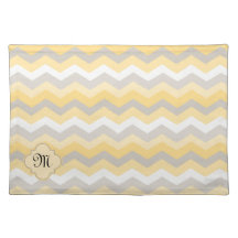 Yellow/Gray Chevron Zigzag Placemat