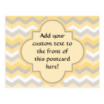Yellow/Gray Chevron Zigzag postcards
