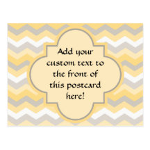 Yellow/Gray Chevron Zigzag Postcards