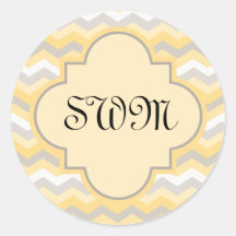 Yellow/Gray Chevron Zigzag Stickers