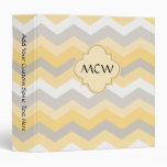 Yellow/Gray Chevron Zigzag binders