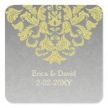 "yellow gray" envelope seal square stickers