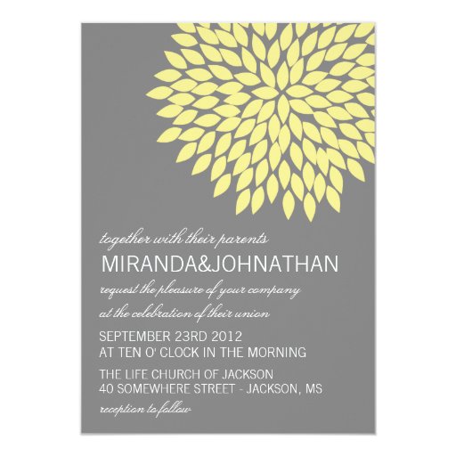 Wedding Invitation Design Yellow | yellow gray flower design wedding invitations zazzle Wedding Invitation Design Yellow | yellow gray flower design wedding invitations zazzle