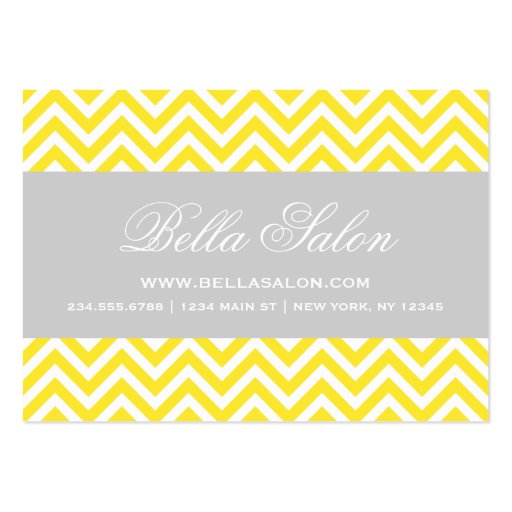 Yellow & Gray Modern Chevron Stripes Business Card Template (front side)