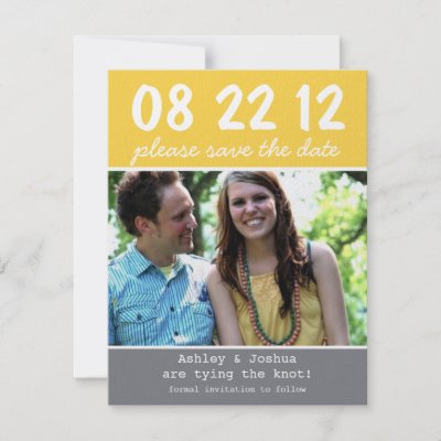 Save  Date Announcements on Yellow   Gray Save The Date Announcements Are So Perfect For You