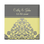 "yellow gray" Save the date magnet