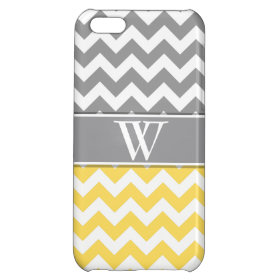 Yellow & Gray Trendy Monogrammed iPhone 5 Cover For iPhone 5C