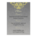 "yellow gray" wedding menu invites