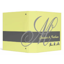 Yellow Gray Wedding Monogram Planner Photo Binder