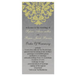 "yellow gray" Wedding program Rack Card Template