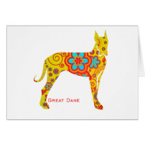 Yellow Great Dane cards