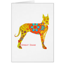 Yellow Great Dane Card