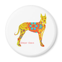 Yellow Great Dane magnets