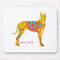 Yellow Great Dane mousepads