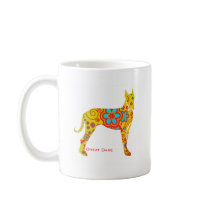 Yellow Great Dane mugs