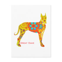 Yellow Great Dane postcards
