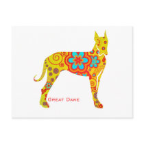Yellow Great Dane postcards