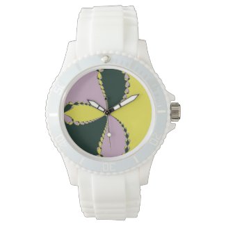Yellow Green Abstract Wristwatch