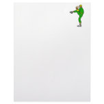 Yellow Green Baseball Player Custom Letterhead