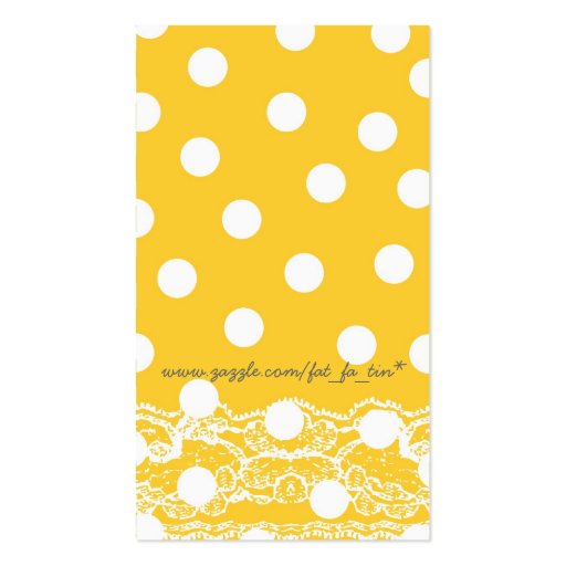 Yellow & Green Birds Scrapbook Lace Profile Card Business Card (back side)