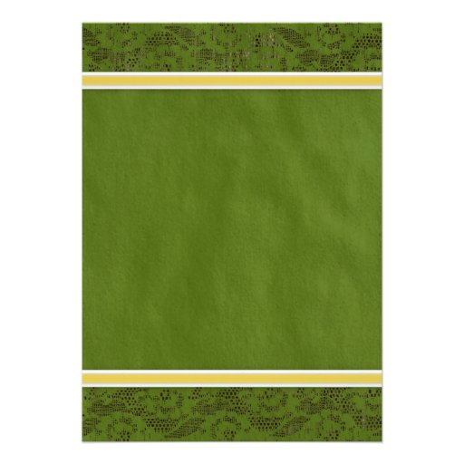 Yellow & Green Country Lace Wedding Invitations