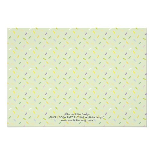 Yellow & Green Cupcake Sprinkles Baby Shower Personalized Invitation