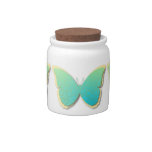 Yellow & Green Damask Butterflies Candy Dish