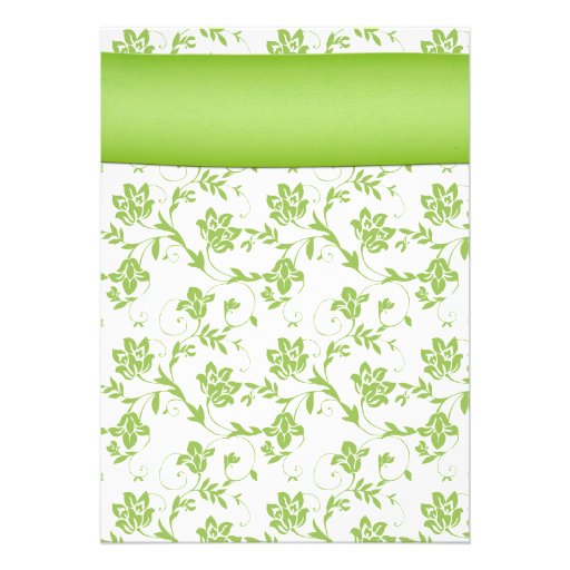 Yellow Green Damask Daisy Wedding Invitation