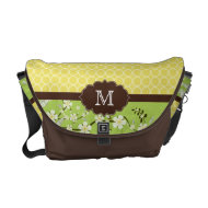 Yellow green flora monogram Rickshaw messenger bag rickshawmessengerbag