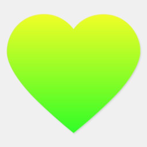 Yellow Green Gradient Heart Sticker Zazzle