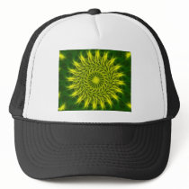 Yellow Green Kaleidoscope Art 1 hats