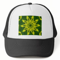 Yellow Green Kaleidoscope Art 2 hats