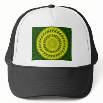 Yellow Green Kaleidoscope Art 4 hats