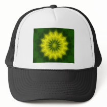 Yellow Green Kaleidoscope Art 5 hats