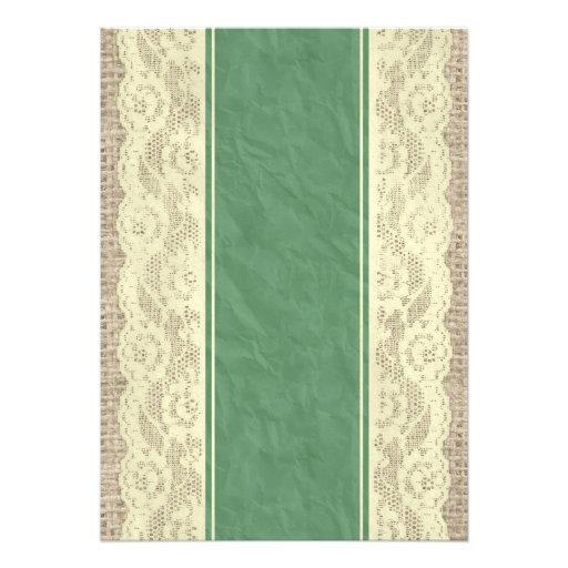 Yellow Green Linen Burlap Bridal Shower Invitation