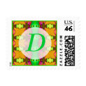 yellow green monogram postage by DonnaGraysonAbstract yellow green monogram postage