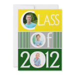 Yellow Green Multi Photo Graduation Invitation