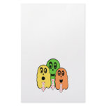 Yellow green orange ghosts with ties customized stationery