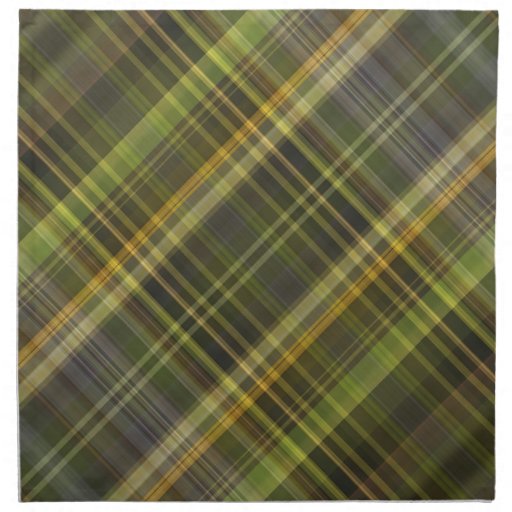 Yellow green plaid pattern cloth napkins | Zazzle