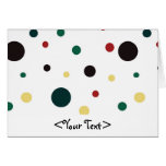 Yellow Green Red and Black Polka Dots Greeting Cards