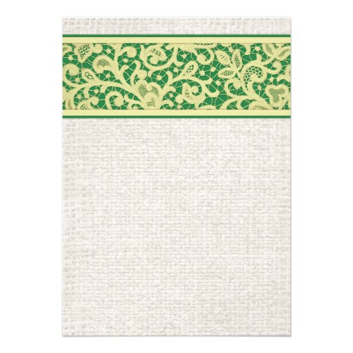 Yellow Green Rustic Burlap Bridal Shower Invites