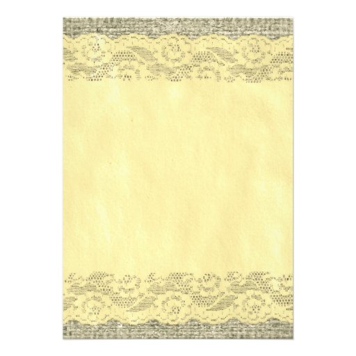 Yellow Green Rustic Lace Bridal Shower Invitations