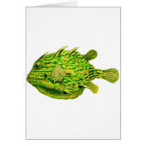 Yellow Green Striped Cowfish cards