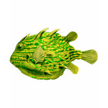 Yellow Green Striped Cowfish t-shirts