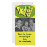 yellow green thank you photo cards