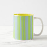 yellow grey blue stripes mug