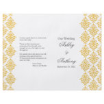 Yellow Grey Damask Foldable Wedding Program flyers