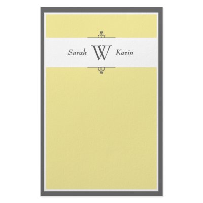 Yellow & Grey Monogram stationery