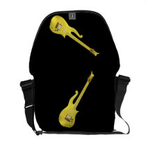 Yellow Guitar from Famous Artist Rickshaw Messenge Messenger Bag