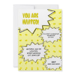 Yellow Halftone Pop Art Comic Inspired Invitation